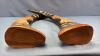 PAIR OF DECORATIVE CARVED WATER BUFFALO HORNS - 8