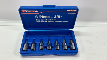 Westward 7 Piece 3/8in Drive Metric Hex Bit Socket Set in Case