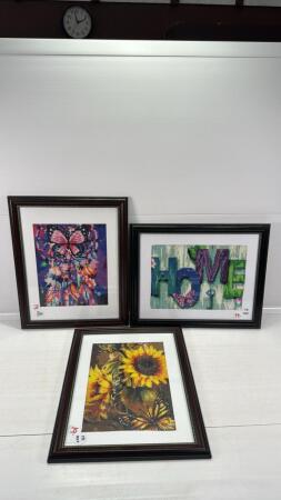 (3) FRAMED PIECES OF BEAD ART