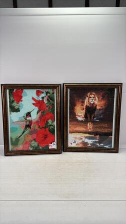(2) FRAMED PIECES OF BEAD ART