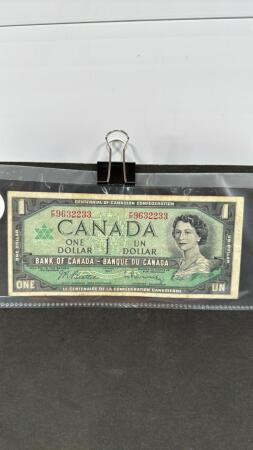 1967 CANADIAN ONE DOLLAR BILL