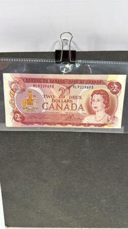 1974 CANADIAN TWO DOLLAR BILL