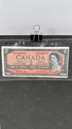 1954 CANADIAN TWO DOLLAR BILL