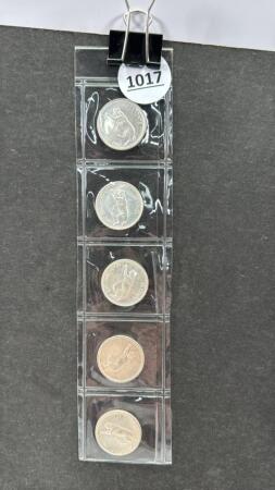(5) 1867-1967 CANADIAN TWENTY FIVE CENT COIN