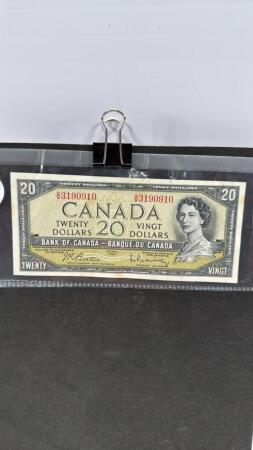 1954 CANADIAN TWENTY DOLLAR BILL