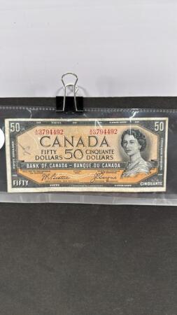 1954 CANADIAN FIFTY DOLLAR BILL