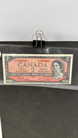 1954 CANADIAN TWO DOLLAR BILL