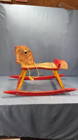 EAGLE TOYS WOODEN & STEEL ROCKING HORSE