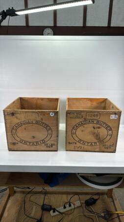 (2) WOODEN CANADIAN BUTTER BOXES