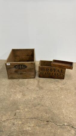 (2) WOODEN CRATES