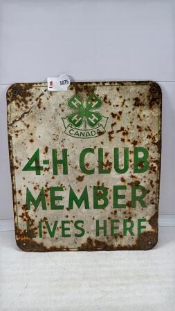 TIN 4-H CLUB MEMBER LIVES HERE SIGN