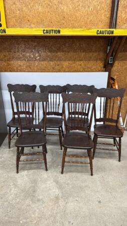 (6) PRESS BACK CHAIRS
