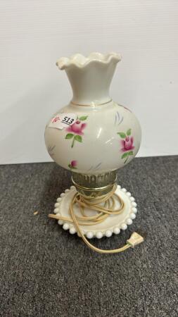 MILK GLASS ELECTRIC LAMP