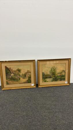 (2) ENGLISH COTTAGE SCENES