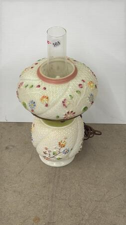 ANTIQUE COSMOS PATTERNED ELECTRIFIED TABLE LAMP