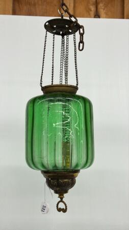 GREEN HALL HANGING LAMP WITH MOTOR