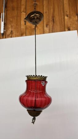 CRANBERRY HANGING HALL LIGHT WITH MOTOR
