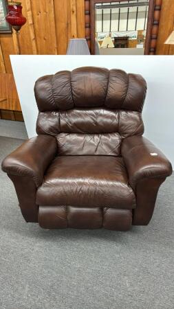 LARGE LEATHER LA-Z-BOY ROCKING RECLINER