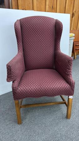 UPHOLSTERED WING BACK CHAIR