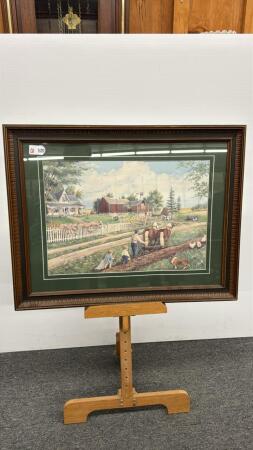 FARM SCENE FRAMED PRINT