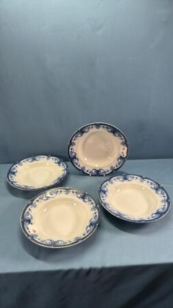 (4) FLO BLUE SOUP BOWLS