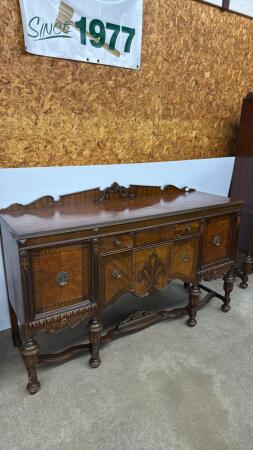 1940'S WALNUT ORNATE SIDEBOARD