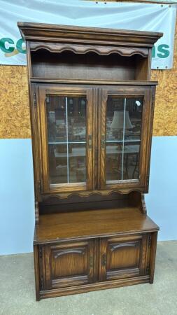 BELFORT OAK CABINET WITH GLASS SHELF