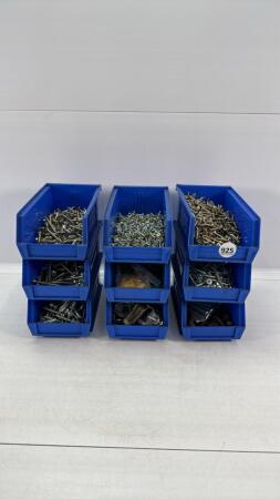 (9) TOTES OF VARIOUS SCREWS & ELECTRIC COMPONENTS