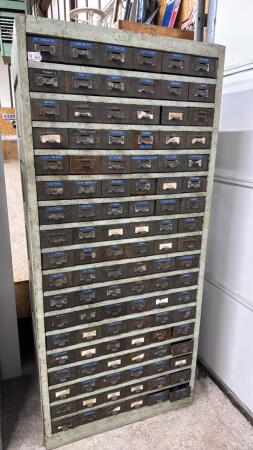 VINTAGE APPROX. 108 DRAWER STORAGE SHELF