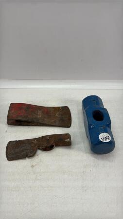 SLEDGE & (2) AXE HEADS