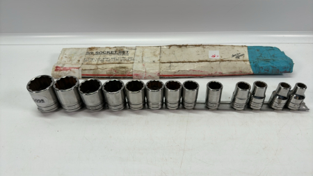 Snap-On 13 Piece SAE 1/2in Drive Socket Set -See Notes