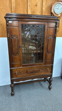 1940'S WALNUT CHINA CABINET