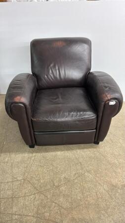 WELL WORN LEATHER RECLINER