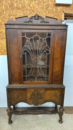 1940'S WALNUT CHINA CABINET