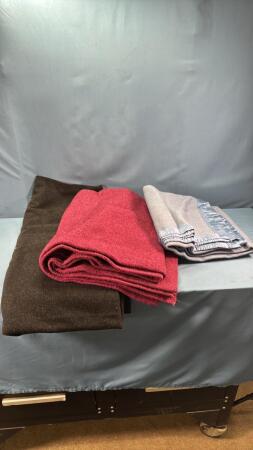 (3) WOOL BLANKETS