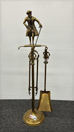 STAND WITH 3 FIREPLACE TOOLS