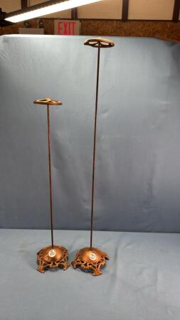 (2) METAL COMMERCIAL HAT STANDS