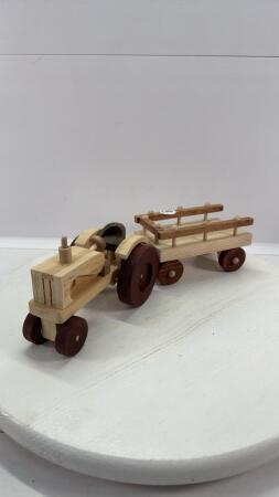 WOODEN TRACTOR WITH WAGON