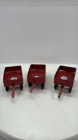 (3) SMALL WAGONS WITH FLIP OPEN END GATE