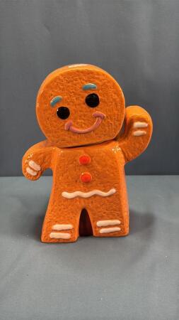 CERAMIC 10IN HIGH GINGERBREAD COOKIE JAR