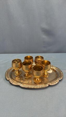 (6) 2.5IN TALL BRASS MINI GOBLETS