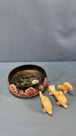 HAND PAINTED WOODEN 5IN BOWL