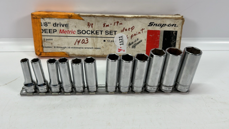 12 Snap-On 3/8in Drive Deep Metric Sockets -See Notes