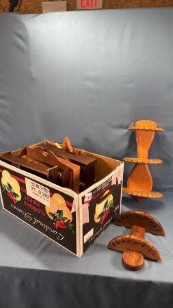 APPROX 8 WOODEN COLLECTOR SPOON HOLDERS