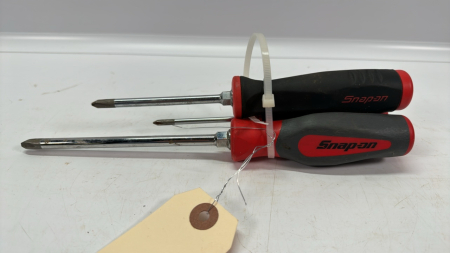 3 Snap-On Phillips Screw Drivers -7in to 10in Long