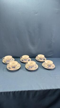 (6) ADDERLEY CUPS & SAUCERS