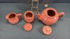 POTTERY 3 PIECE TEA SET ON 13IN CORNFLOWER PLATE - 3
