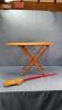 WOODEN IRONING BOARD & BROOM