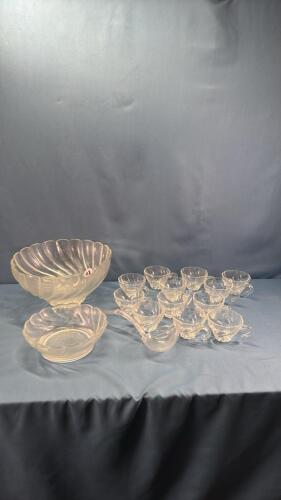 10IN GLASS PUNCH BOWL WITH STAND