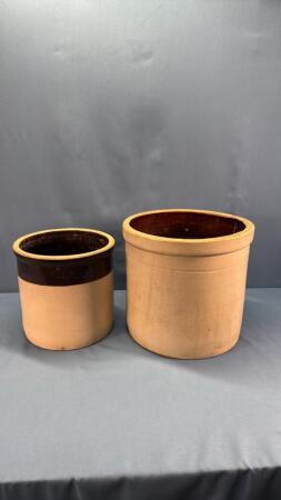 (2) CROCKS WITH HAIRLINES